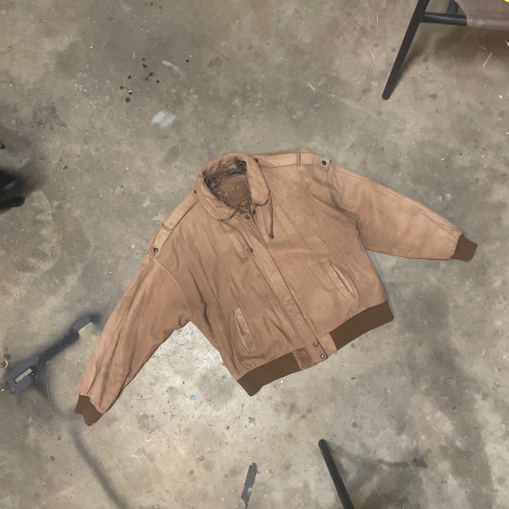 Vintage Cayenne Leather Bomber Jacket